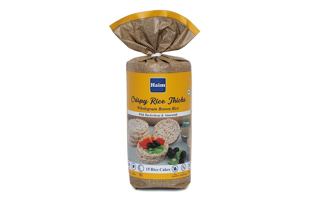 Haim Crispy Rice Thicks Whole Grain Rice Cakes   Plastic Wrap  15 pcs